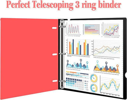 INFUN Telescoping 3 Ring Binder, Portable Plastic 0.75 inch 3 Ring Binder - Image 4