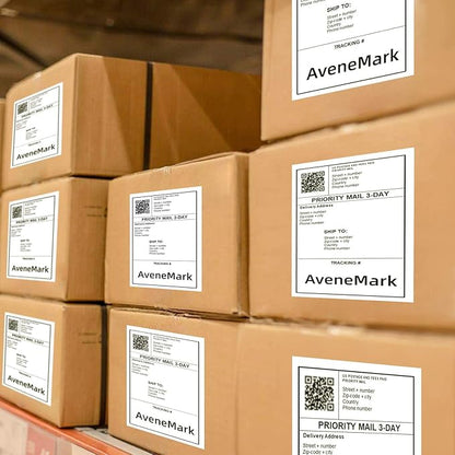 AveneMark 4 Stacks 2000 Labels 4" x 6" Fanfold Direct Thermal Labels, Postage - Image 9