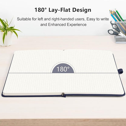 RETTACY Bullet Dotted Journal Notebook, 256 Pages, A5 Medium Size, Leather - Image 6