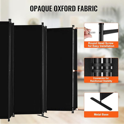 VEVOR Room Divider, 6 Panel Room Divider, Folding Privacy Screen and Portable - Image 3