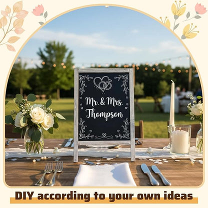 Henoyso 2 Pcs 16" x 10" Small Chalkboard Easel Tabletop Chalkboard Signs Menu - Image 5