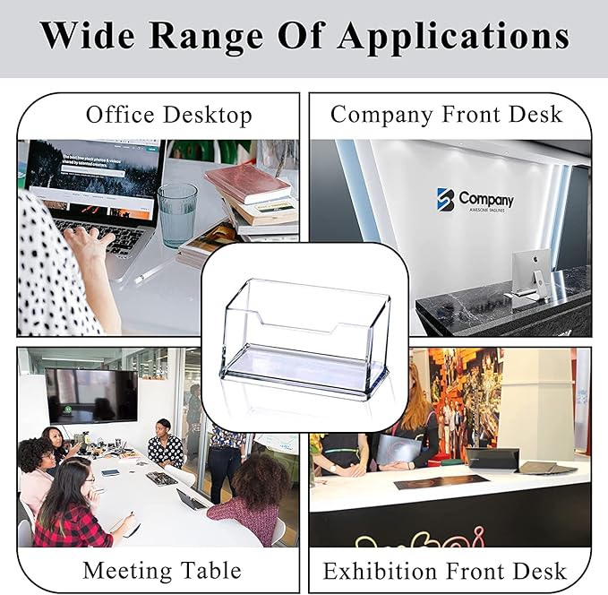 Meschett 3 Pack Clear Acrylic Business Card Holder, Name Card Organizer - Image 6