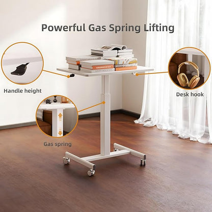 YDN Mobile Mobile Standing Desk, Adjustable Height Portable Laptop Desk - Image 3