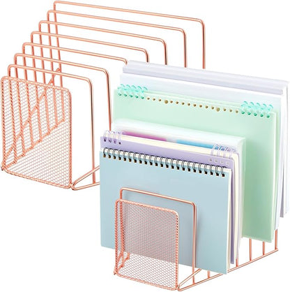 2 Pcs 7 Section Incline File Sorter Metal Wire Mesh File Rack by Chivertion