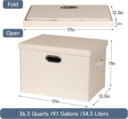 Graciadeco Large 17" 36 Quart Collapsible Stackable Storage Bins - Image 2