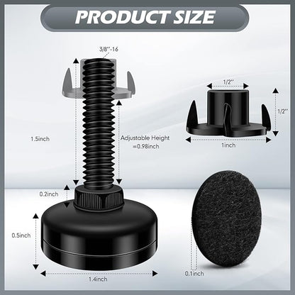 5 Set Adjustable Furniture Leveling Feet, Adjustable Leg Levelers - Image 2