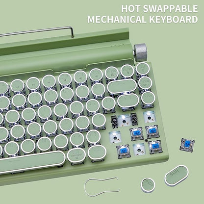 Adventurers Retro Typewriter-Style Mechanical Keyboard, 83 Keys, 75% Compact - Image 2