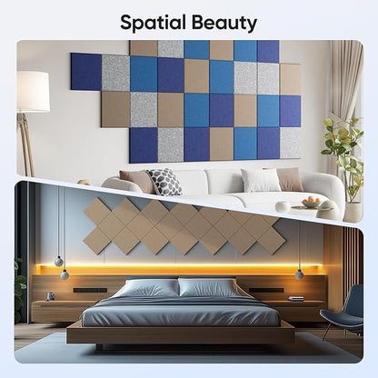 UNECHO 12 Pack 12" X 12" X 0.4" Acoustic Panels - Image 5