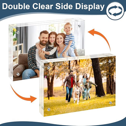XINANDE 5x7 Acrylic Picture Frames 1 Pack, 10+10MM Premium Acrylic Photo Frame - Image 2