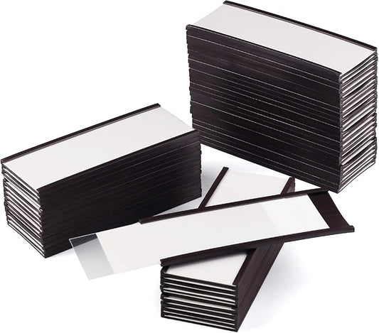 LLPT Magnetic Label Holder 4" x 2" 50 Packs C Channel 300g White Paper Cards by LLPT-AllAboutAdhesiveTapes