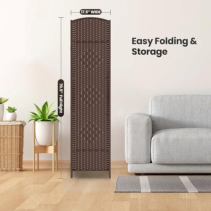 Cocosica 6 Panel Room Divider, 6Ft Folding Privacy Screen, Tall - Image 7