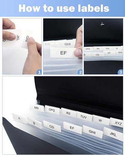 Cesil Black 7-Pocket Expanding File Folder, Polypropylene - Image 4