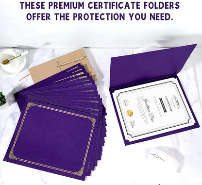 gisgfim 15Pcs Certificate Holders Diploma Covers Single Sided Gold Foil Border - Image 5