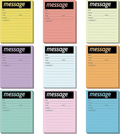 Geyee 9 Pieces Telephone Message Sticky Notes Pads 4 x 5 Inch Assorted Neon by Geyee