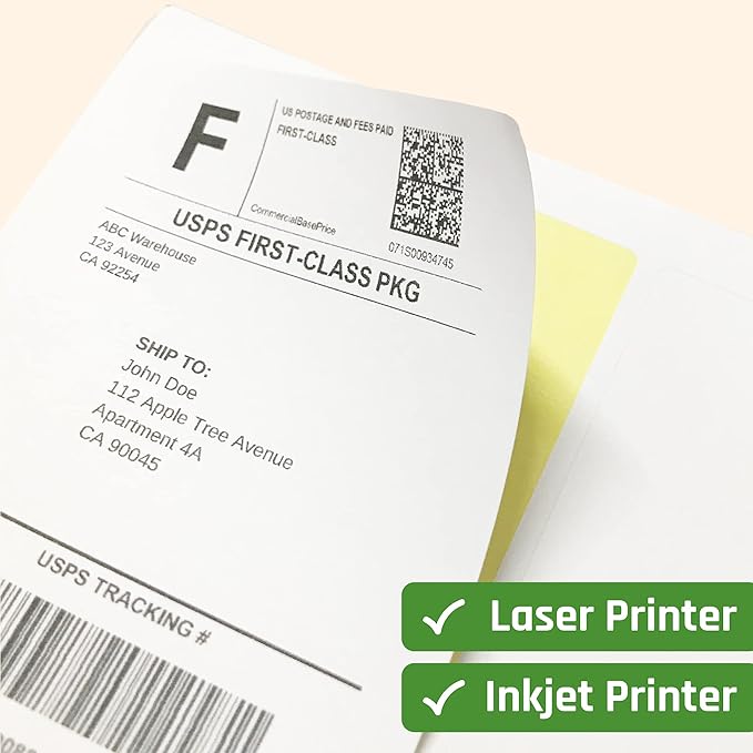 200 Sheets, Printable White Sticker Labels, Laser/Inkjet Printing - Image 5