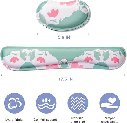 Hoewina Keyboard Wrist Rest, Ergonomic Wrist Rest, Superfine Fabric and Gel - Image 2