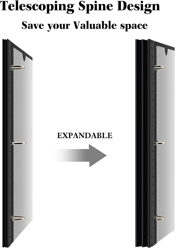 INFUN 1 Inch Telescoping 3 Ring Binder - Image 2