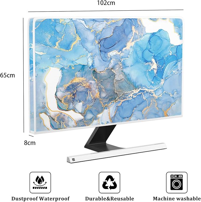 Baocicco Baby Blue Gold Marble Waterproof Screen TV Cover 40, 42，43 Inch Modern - Image 2