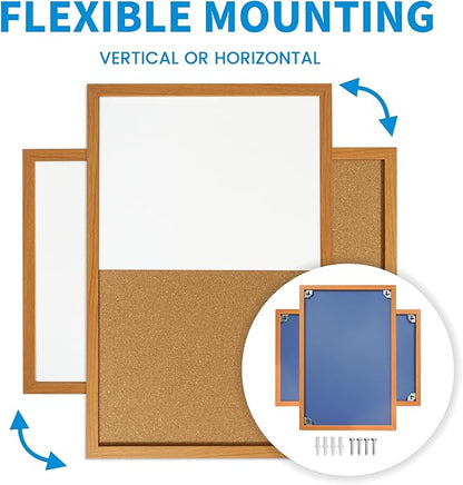 Combination Writeboard 36"x 24" Magnetic Whiteboard & Cork Board Dry Erase - Image 3