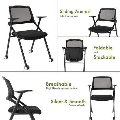 VACYOVKE 40 Pack Folding Chair Portable Nesting Commercial Seat - Image 4