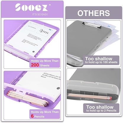 Sooez Clipboard with Storage, High Capacity Nursing Clip Board 8.5 x 11 with - Image 3
