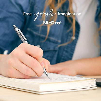 Nicpro Blocky Gear 0.5 mm Mechanical Pencil Set in Case, Metal Pencil - Image 7