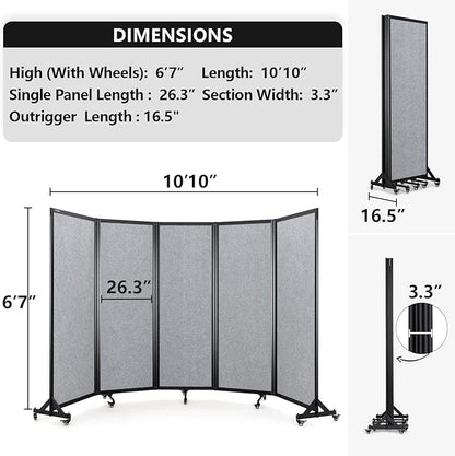 Strongbird Room Partition, Folding Privacy Divider, Office Partition Dividers - Image 3
