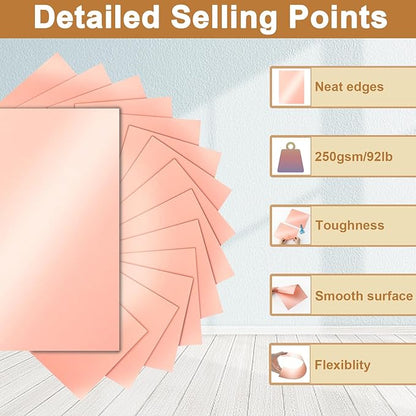 Silunkia 120 Sheets Candy Pink Shimmer Cardstock 8.5 x 11 Metallic Paper - Image 3