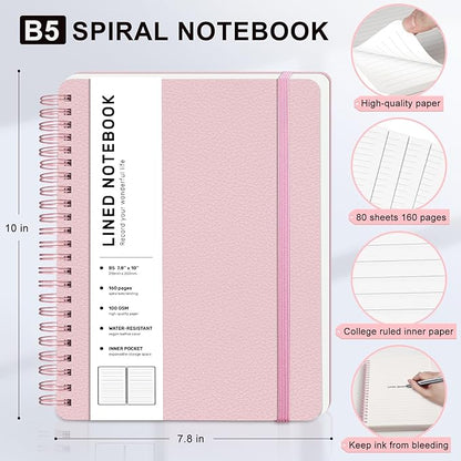 Lined Spiral Journal Notebook, B5 Spiral Notebook, 7.8''×10'' Journaling - Image 2