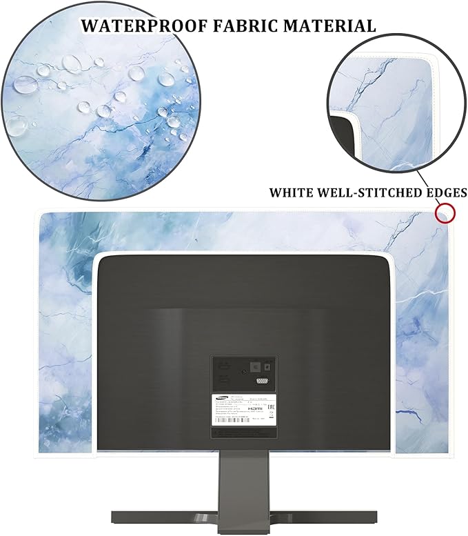 Baocicco Fashion Haze Blue Marble Screen TV Cover Cover 37, 39 Inch Waterproof - Image 3