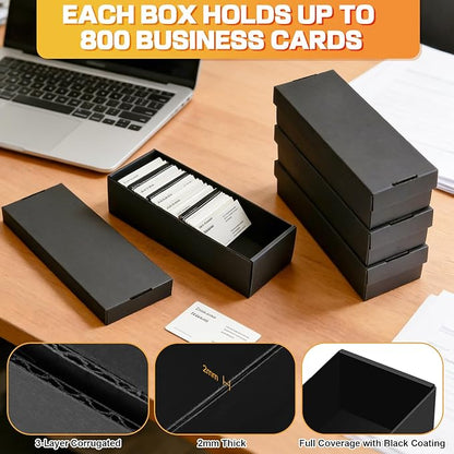 QLOUNI Business Card Storage Box 4 Pack, Business Card Holder Case - Image 4