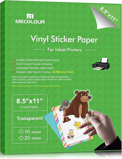 MECOLOUR Clear Sticker Paper Printable Vinyl by MECOLOUR