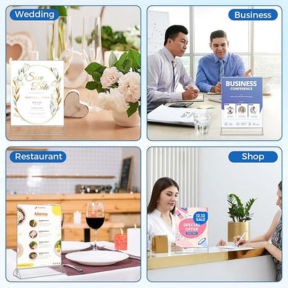 Smarpau Acrylic Sign Holder 4x6, 16 Pack Double-Sided Picture Frames Display - Image 6