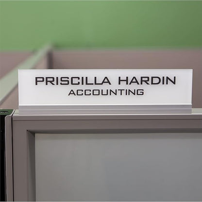 Printex Design - Personalized Office CUBICLE Name Plate & Sign. Modern Aluminum - Image 3