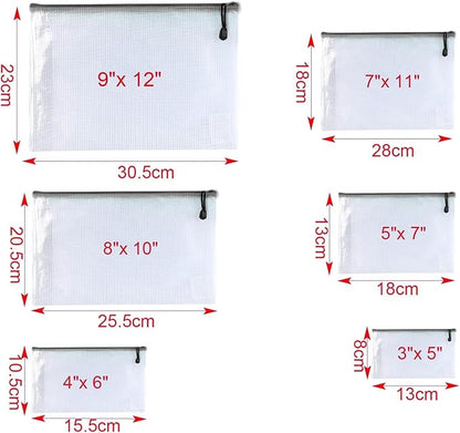 Oaimyy-4 * 6 inchs-18 Pcs-Plastic Mesh Zipper Pouch Document Folders Bag Zip - Image 3