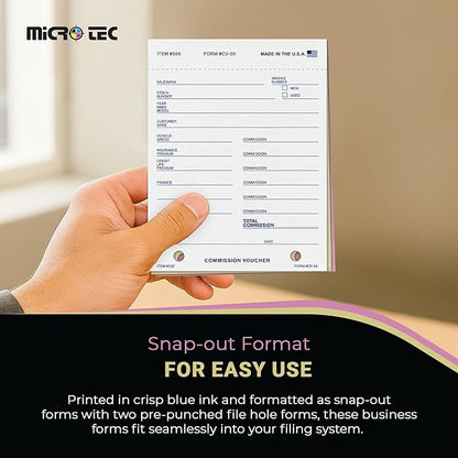 Commission Voucher Book CV-59-3 Part Carbonless Forms, Triplicate NCR Receipt - Image 5