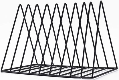 Sooyee 9 Slot Black Magazine Holder, Desktop File Sorter Organizer Triangle by Sooyee