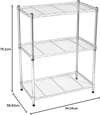 Amazon Basics 3-Shelf Adjustable Heavy Duty Steel Wire Rack Storage Shelving - Image 3