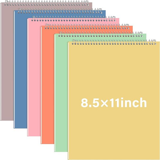 Maitys 6 Pcs Legal Pad Steno Spiral Notebook 8.5" x 11" Top Bound Spiral Pads by Unknown