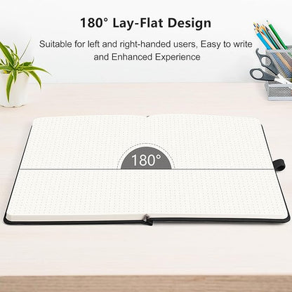RETTACY Bullet Dotted Journal Notebook, 256 Pages, A5 Medium Size, Leather - Image 6