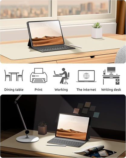 YSAGi Leather Desk Pad Protector, Office Desk Mat, Large Mouse Pad, Non-Slip PU - Image 6
