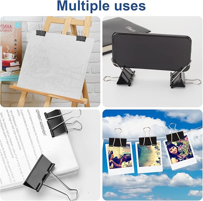 Large Binder Clips 1.6 Inch, Binder Clips Large Size, Big Paper Clips Clamps - Image 4