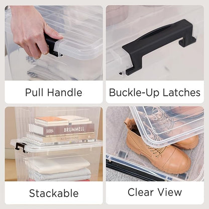 Citylife 22 QT Clear Plastic Storage Bins - Image 4