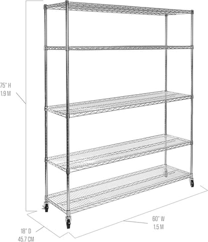 Seville Classics UltraDurable Heavy Duty NSF Solid Steel Wire Rack Storage Unit - Image 6