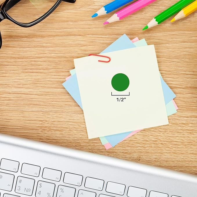 ChromaLabel 1/2 Inch Circle Sticker Labels, Removable Sticky Dots - Image 3