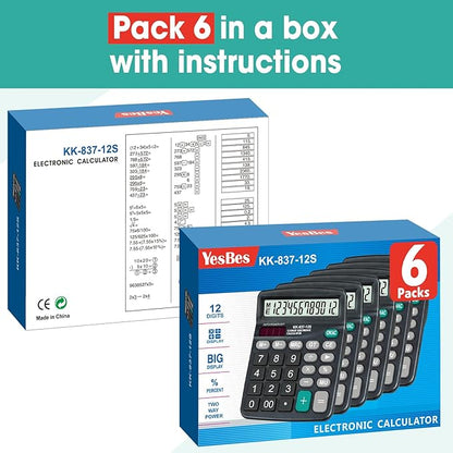 6 Pack Calculator Bulk, 12 Digits Calculators Desktop - Image 7