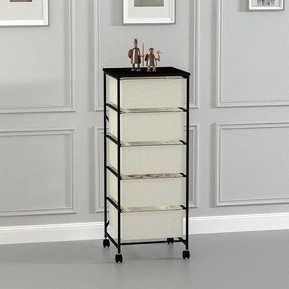 CASUNER Small Cabinet with Drawers Rolling 5 Drawer Mobile File Cabinet - Image 2