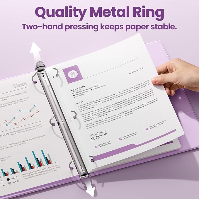 SUNEE 3 Ring Binder 1.5 Inch 1 Pack - Image 2