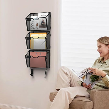 YINGHUA 6 Pack Mesh File Holders Wall Mounted - Image 6