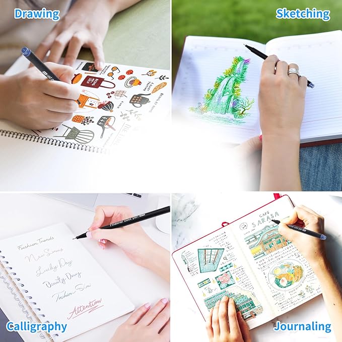 huesamhi Journal Planner Pens 36 Vibrant Colors, 0.4mm Fine Point Markers - Image 6